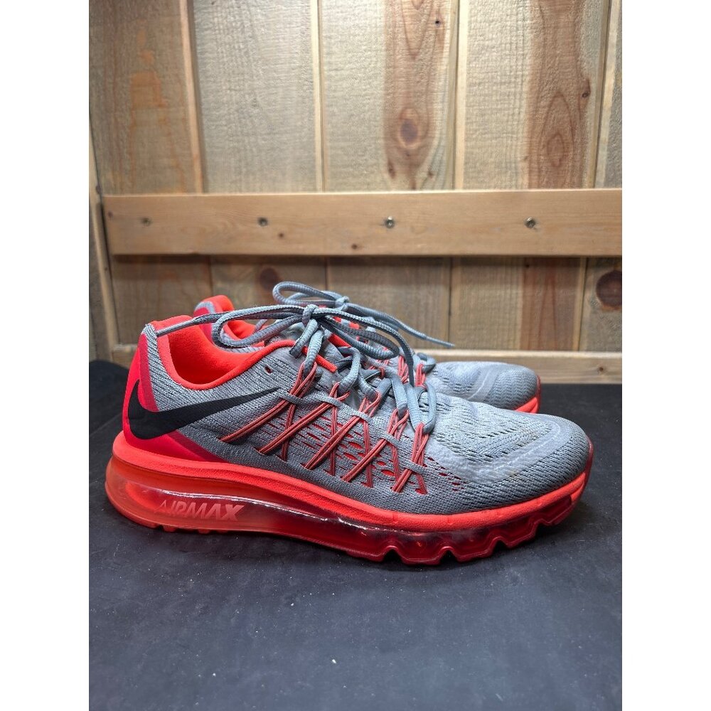 Nike Wmns Air Max 2015 Grey Lava Running Shoes Size 8 Gray & Red